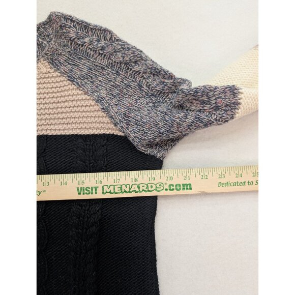 LOFT Women's Sweatr Size M Pullover Crewneck Chunky Colorblock - Picture 7 of 13